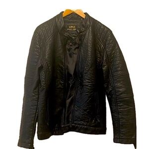 Mens Gold Edition Point Zero Faux Leather Jacket. Amazing!!! Motorcycle!! Sz M